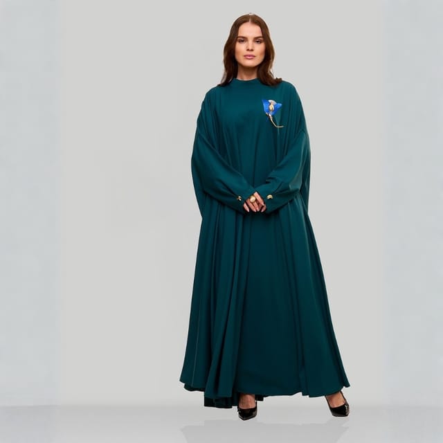 Embroidered Viscose Maxi Dress