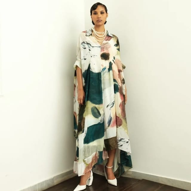 Moonbloom Ivory Drape Dress