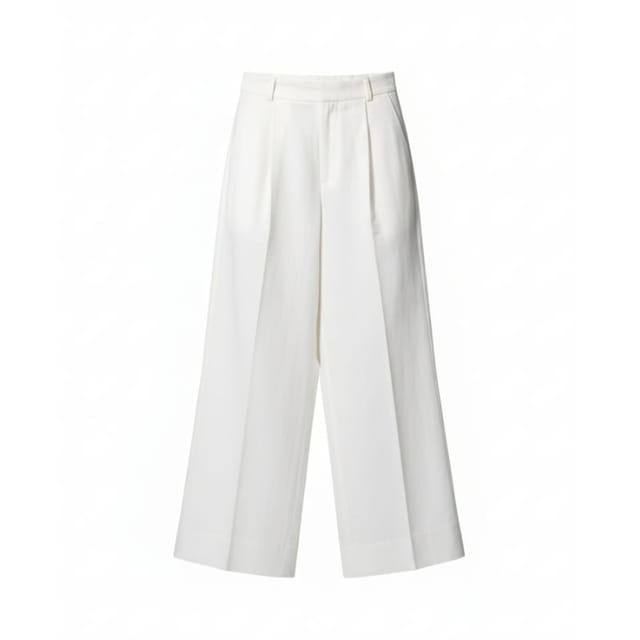 White Pleated Pants