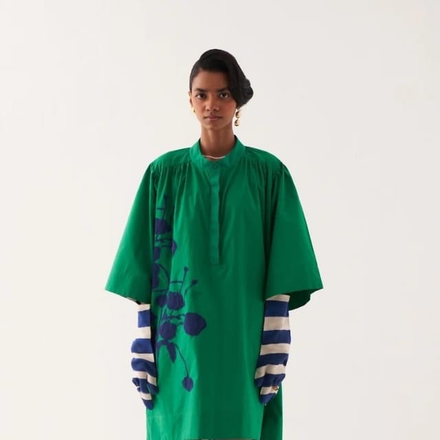 Emerald Applique Dress