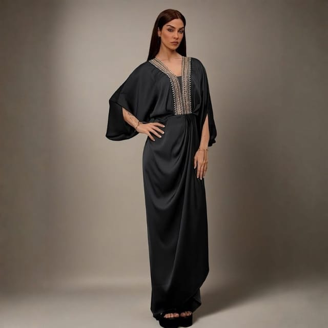 دراعة زرافا كاجوال بلون أسود مع كسرات