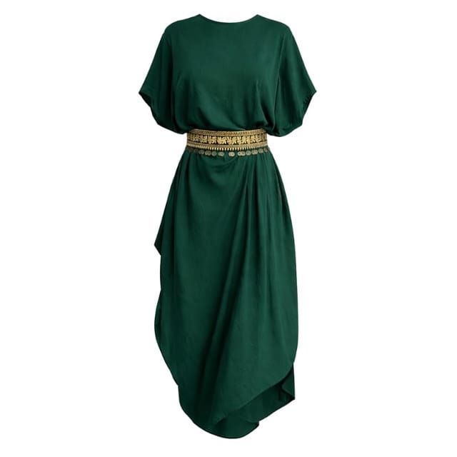 Emerald Green Drape Kaftan