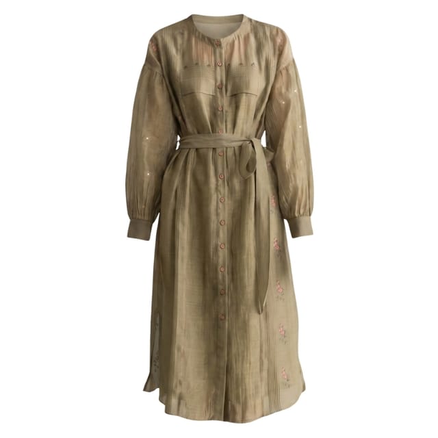 Embroidered Mul Chanderi Dress Set