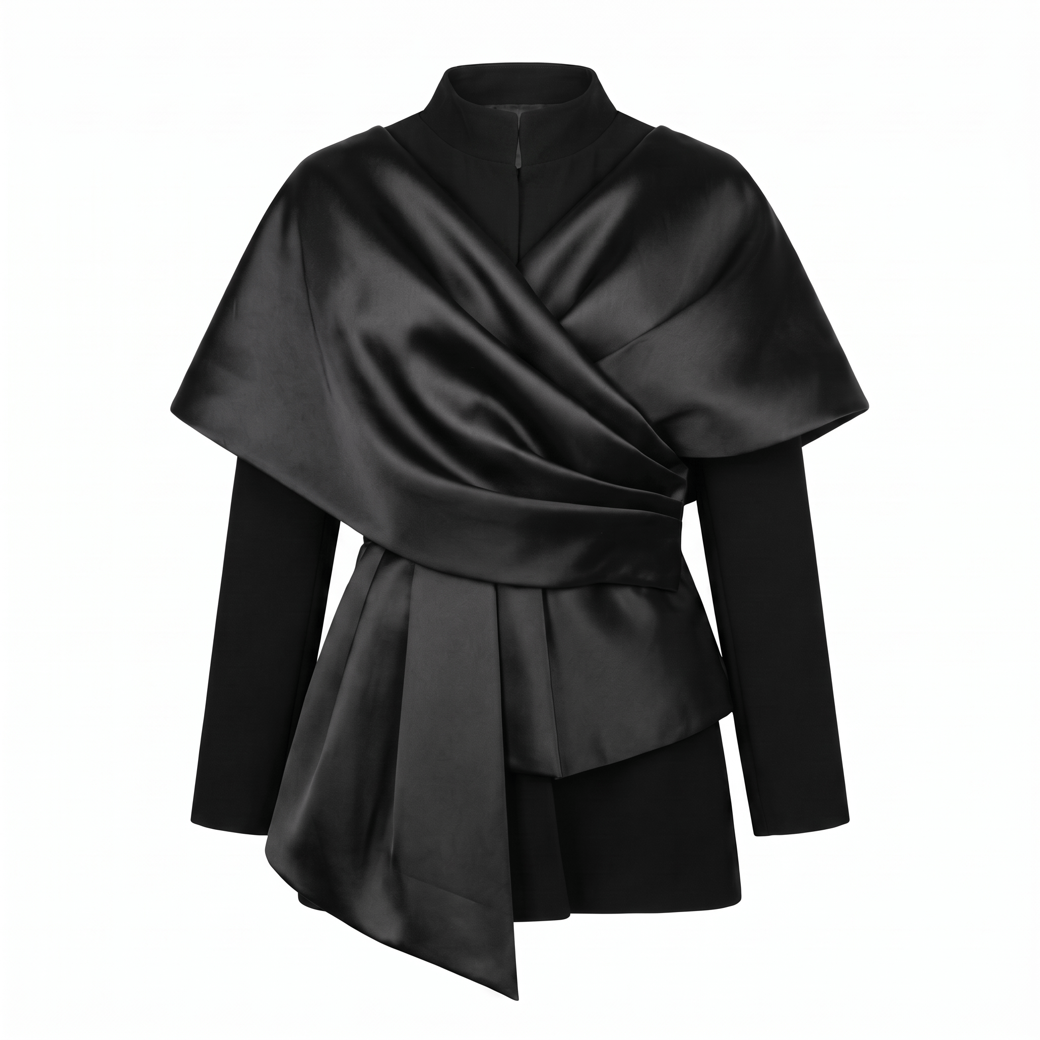 Taffeta and Crepe Ribbon Black Jacket