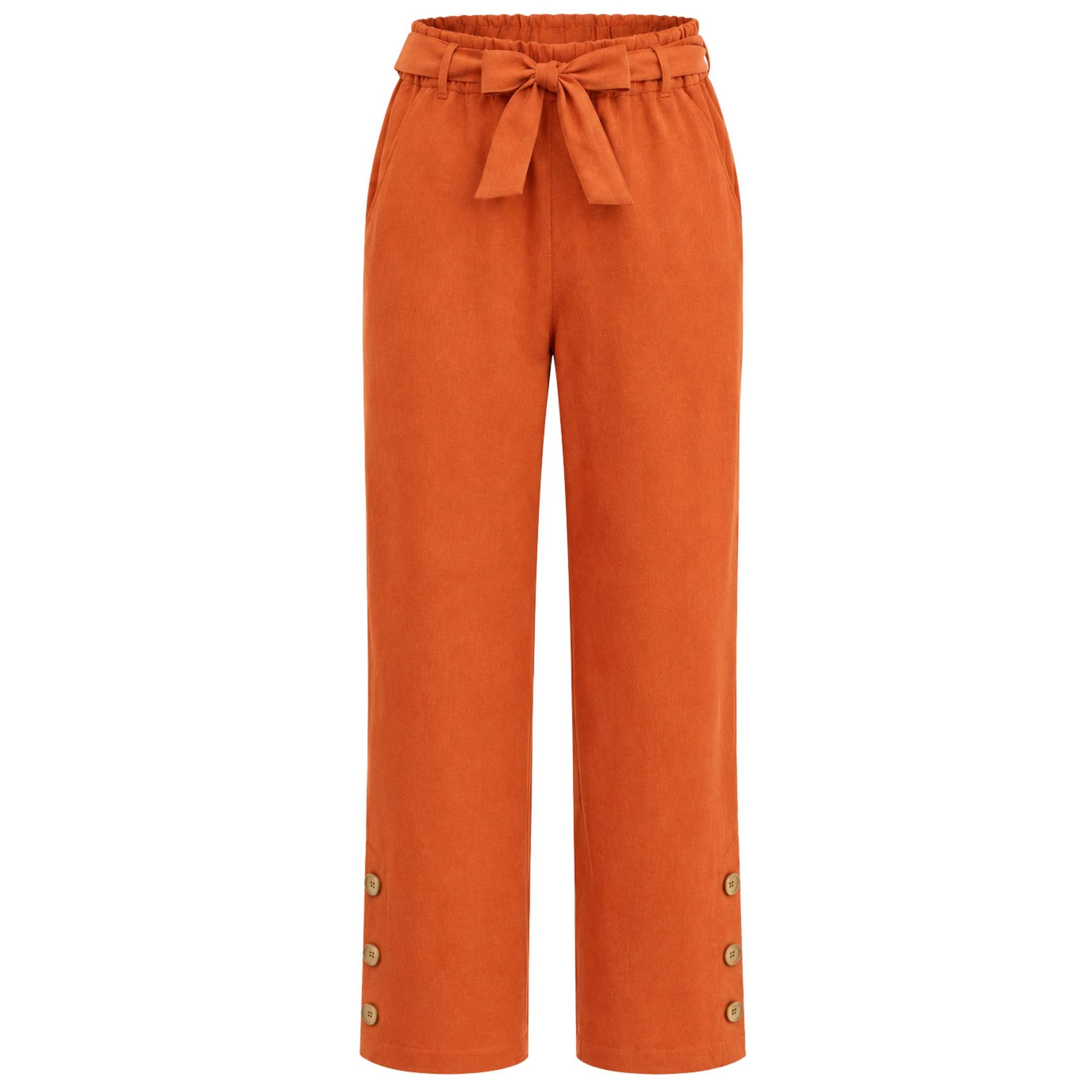Orange Linen Pants