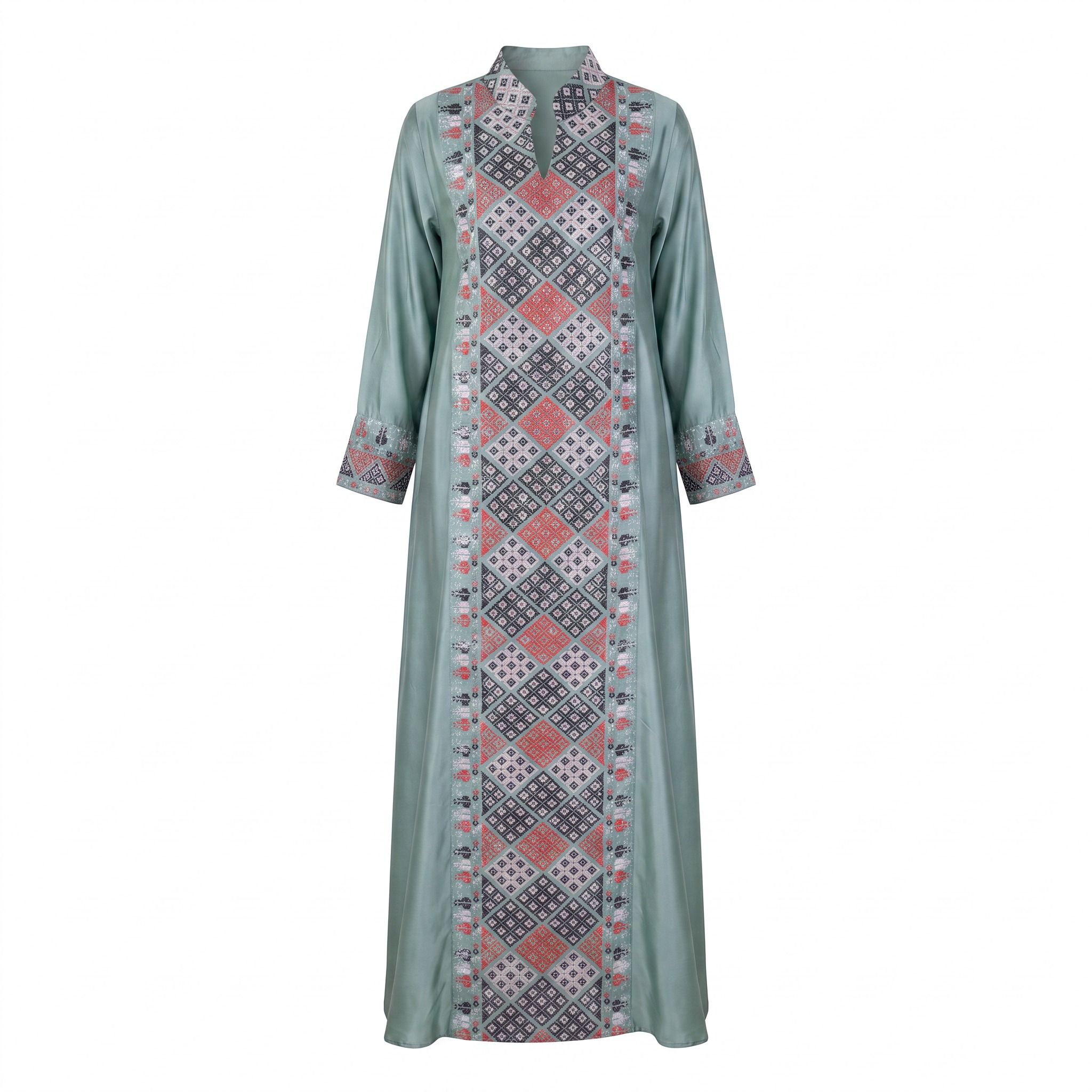 Classic Embroidered Linen Jalabiya